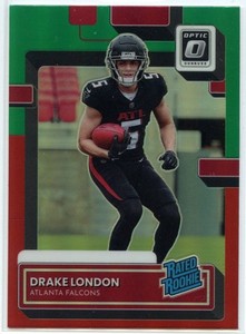 2022 Donruss #P-307 Drake London Optic Rated Rookies Preview Red and Green