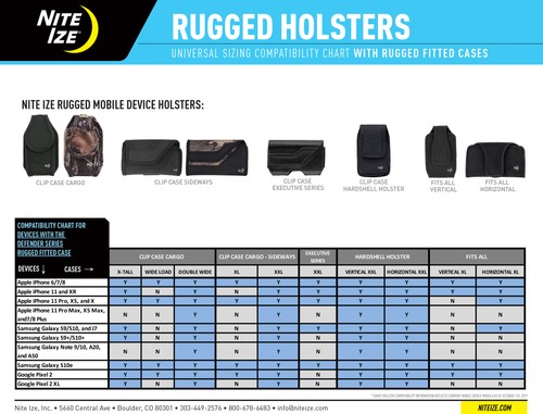 Nite Ize Clip Case Cargo Universal Rugged Holster, XXL - Black (2-Pack) - Photo 10 sur 10