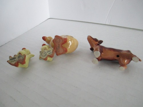 4 Lot Vintage Hagen Renaker Miniatures Figurines Duck Ducklings Dog A8 - Picture 6 of 7