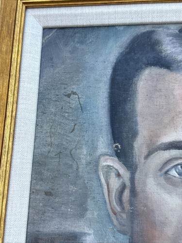 JO CAIN PAINTING SELF PORTRAIT ANTIQUE 1920'S WPA ARTIST IMPORTANT MURALIST OIL - Picture 18 of 24