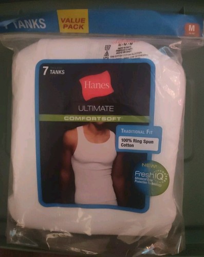 NIP Hanes Ultimate Comfort Soft With Fresh IQ 7 Tanks Sz M - Picture 2 of 3