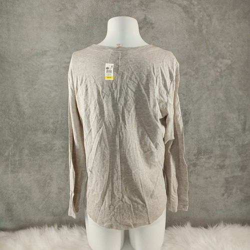 NWT STYLE&CO Long Sleeve T-shirt M(8-10) Beige Pullover Cotton Blend - Picture 7 of 11