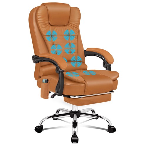 ALFORDSON Massage-Bürostuhl Beheizter Chef-Computersitz Braun - Bild 12 von 12
