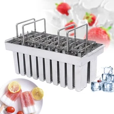 20X Stainless Steel Molds Mold Ice Pop Lolly Popsicle Ice Cream Stick Holder DIY