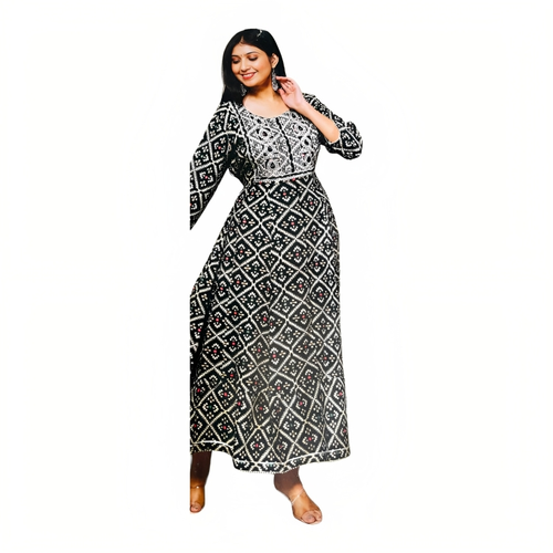 Women Indian Flared Anarkali Kurta Rayon Dupatta Bollywood Style Wedding Gown - Picture 3 of 6