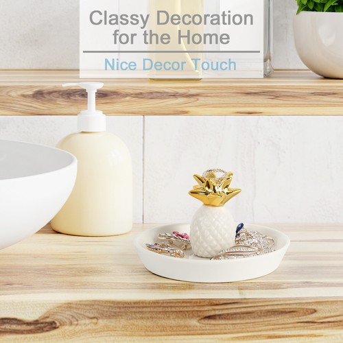 Pineapple Ring Holder Dish Jewelry Ceramic Organizer Display Home Jewelry Tray - Picture 3 of 8