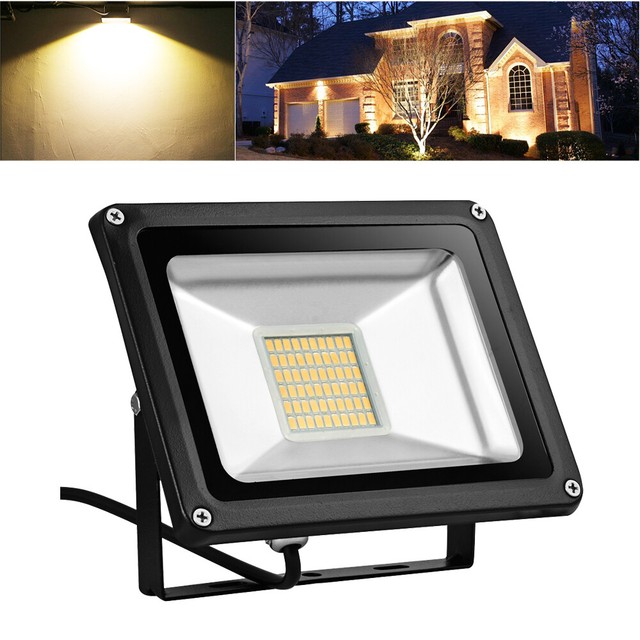 2 Pack 30w 12v Led Flood Light Outdoor Garden Yard Landscape Lamp Warm White