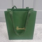 Harrods green small paper carrier gift bag