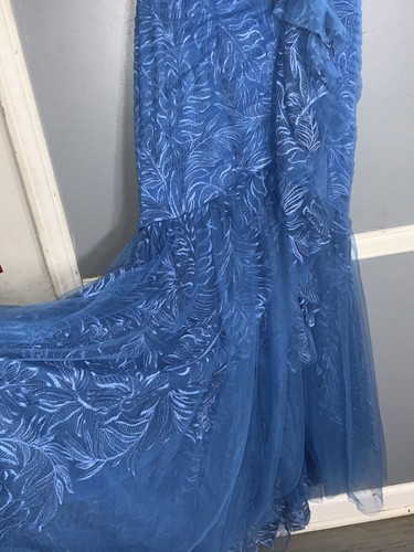 Tadashi Shoji - Nasima One-Shoulder Rüschen formell himmelblau Meerjungfrau Kleid Größe 4 - Bild 9 von 14