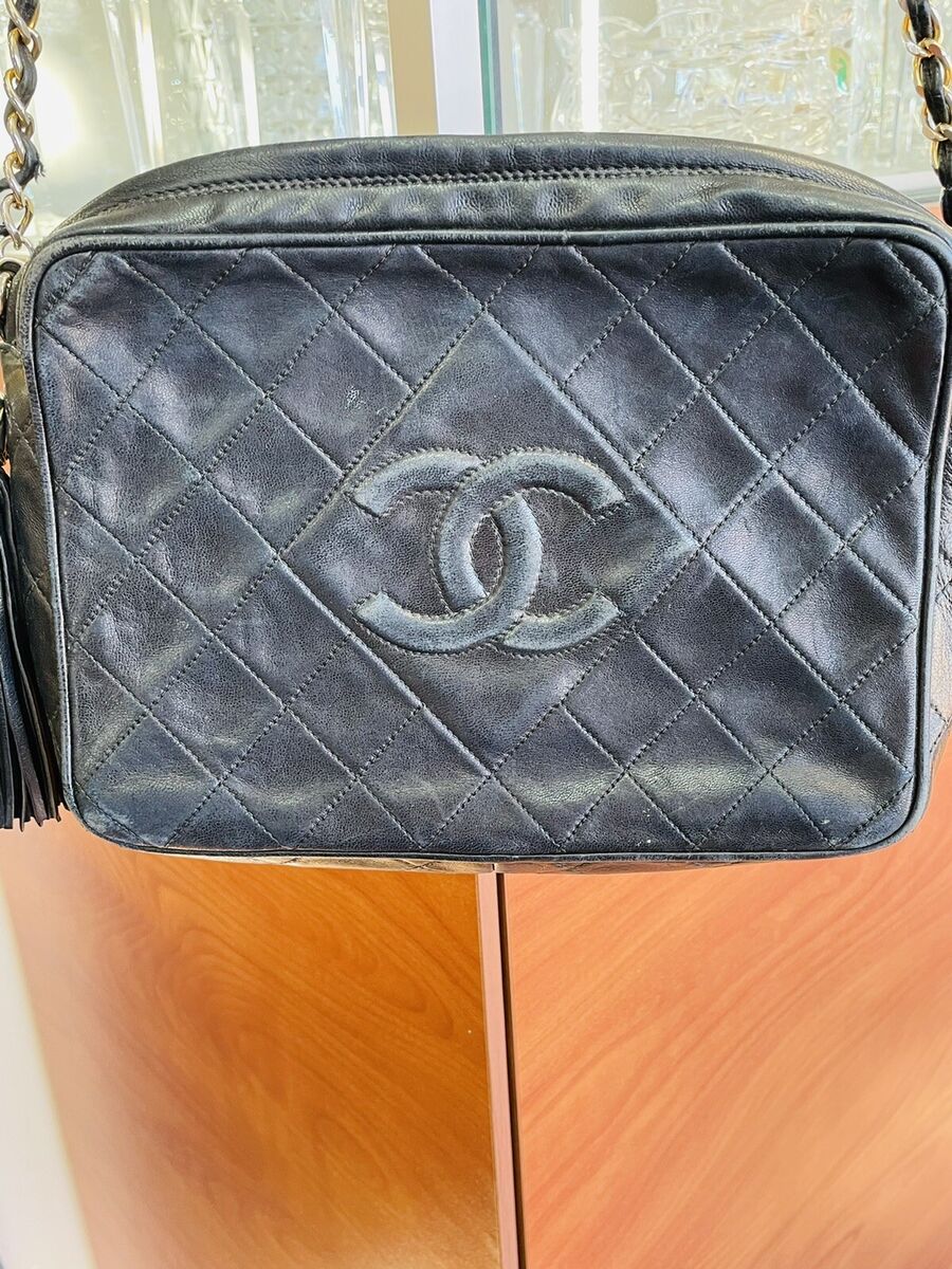 Chanel Vintage Diamond CC Camera Bag Quilted Leather Medium Chanel Vintage Diamond CC Camera Bag Quilted Leather Medium