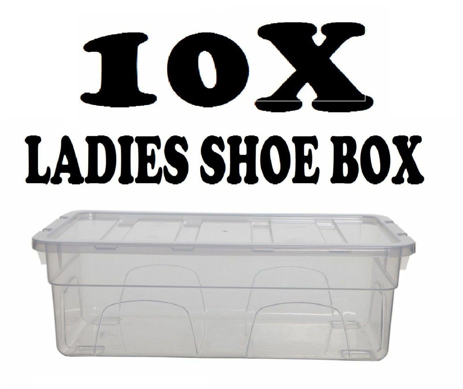 10x Tucson Mall Ladies Shoe Box Plastic wholesale Storage Clear Transpa Stacking Boxes