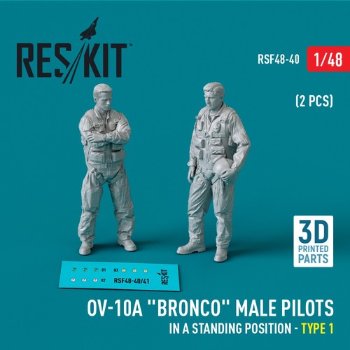 OV-10A Bronco pilotos masculinos (en posición de pie - tipo 1) 2 piezas 1:48 RSF48-0040 - Imagen 1 de 3