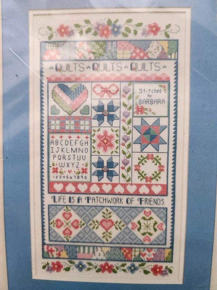 Sunset "LIFE IS A PATCHWORK" #13552 Counted Cross Stitch Kit Quilts 1992 NEW - Image 3 of 4