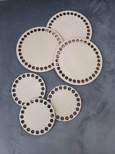 6 Pcs Wooden Basket Bottom Crochet Basket Base Round Circle 10cm (3pcs) 15cm (3) - Picture 2 of 11