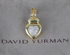 4500 David Yurman 18k Solid Yellow Gold Round Pave Diamond Pendant