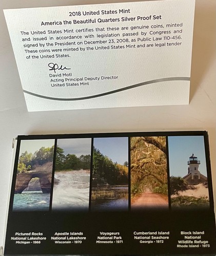2018S United States Mint AmericaThe Beautiful 5-Quarter Silver Proof Set OGP COA - Picture 2 of 6