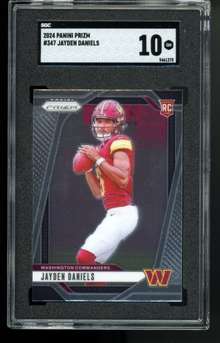 Jayden Daniels 2024 Panini Prizm #347 RC Washington Commanders SGC 10 Gem Mint - Picture 3 of 3