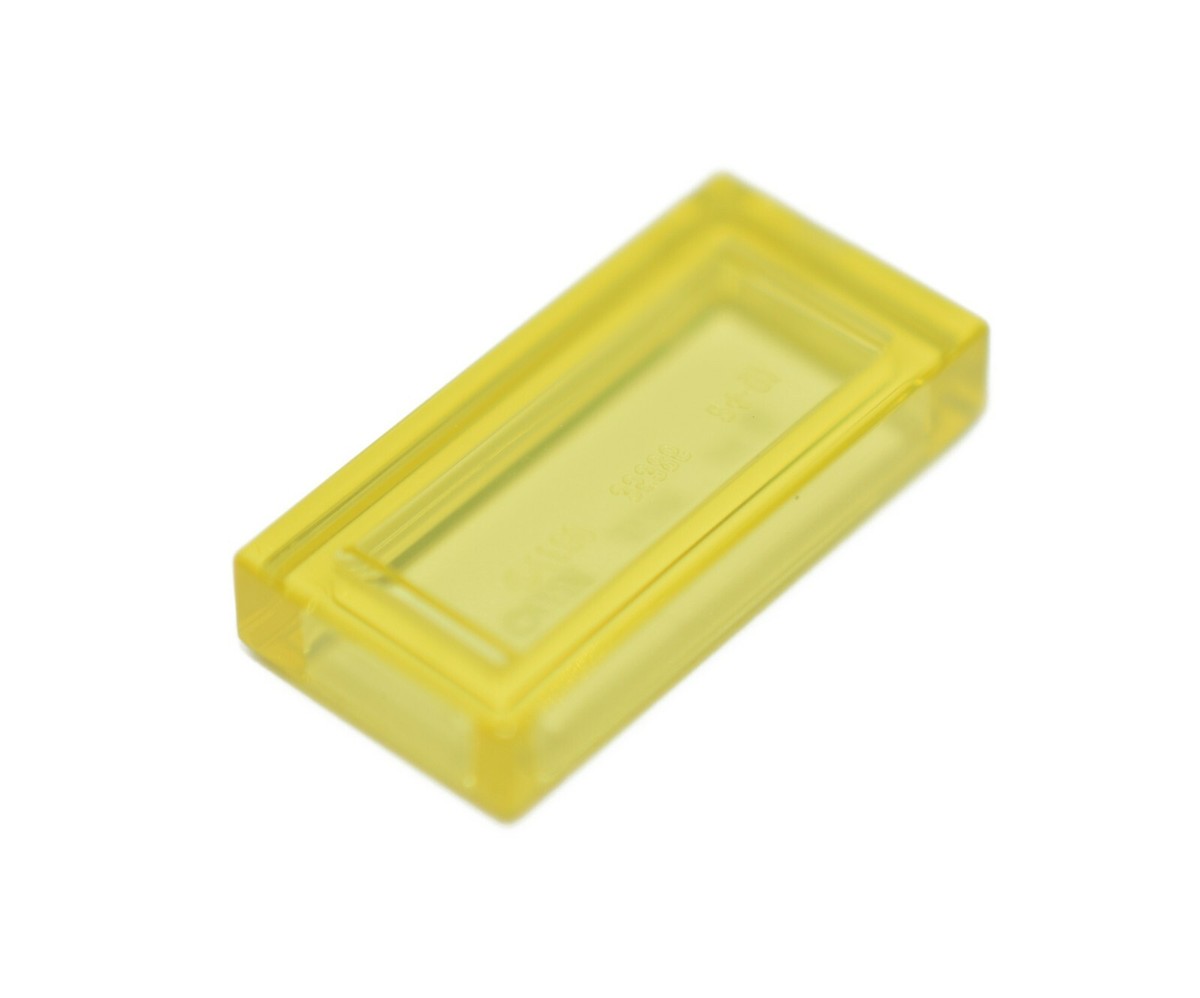10 NEW LEGO Transparent Yellow 1x2 FLAT TILES smooth 35386 lot