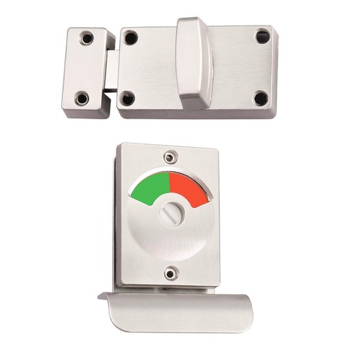 Partition Door Lock Latch Green and Red Indicator Lock for Restroom Toilet - Picture 7 of 7