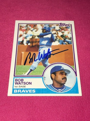 Bob Watson 1983 Topps Autograph Card #572 Atlanta Braves Bad News Bears Auto - Picture 1 of 2