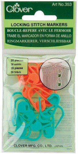 Clover Locking Stitch Markers 20/Pkg LOT OF 2 NEW - Picture 2 of 3