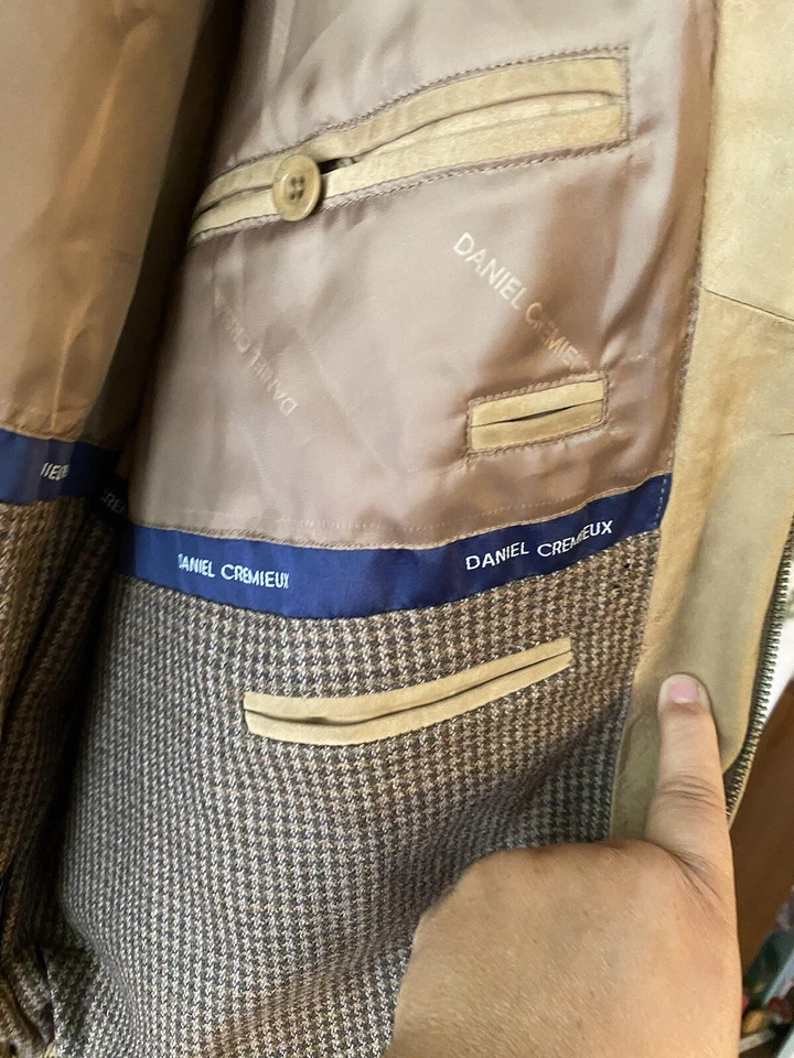 Daniel Cremieux Bomber Soft Cowhide Lined Lightweight Jacket  Large  Brown Vtg - Image 4 of 4