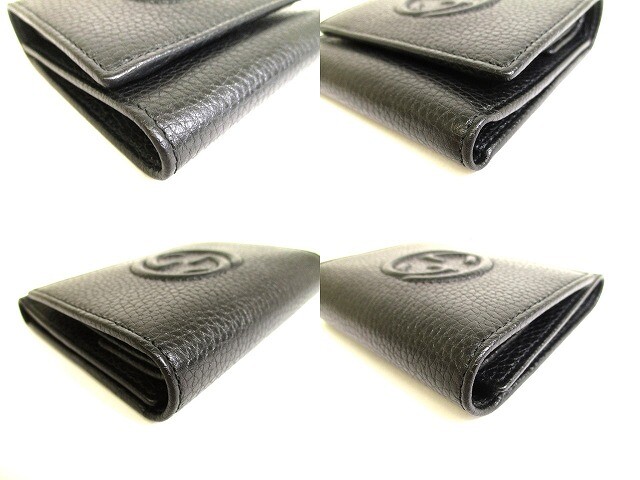 Gucci Soho Interlocking G Leather Trifold Long Wallet Men'S