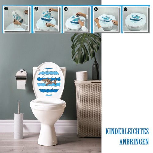 Badezimmer WC-Sticker Aufkleber Bad Toilette Klodeckel WC-Deckel Toilettendeckel - Bild 3 von 8