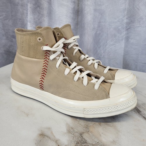 Converse Chuck 70 Crafted Split Hi Leather & Suede Sneakers Men's Size 13 Beige