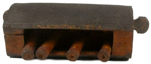Campana de vaca vintage vietnamita de madera de comercio justo 25X11X9 cm - Imagen 12 de 12