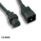 10PCS 10' Black Heavy Duty Power Cord IEC-60320 C20/C21 12AWG 20A/250V PDU UPS