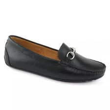 Marc Joseph NY Women Slip On Horse-bit Loafers Sarasota Size US 6 Black Leather