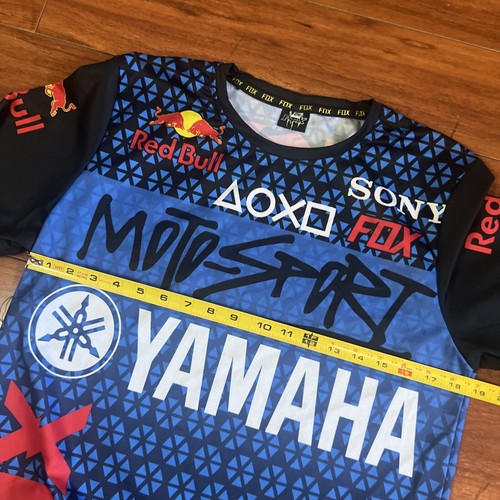 Fox Yamaha Racing Red Bull Sony Motosort Jersey BMX Long Sleeve Jersey Adult S - Picture 10 of 11
