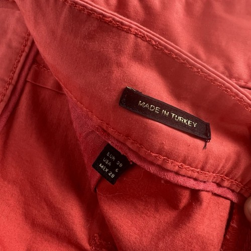 Massimo Dutti Women's Size 6 Crop Sailor Style Pant Salmon Orange Coral Ankle - Picture 5 of 6