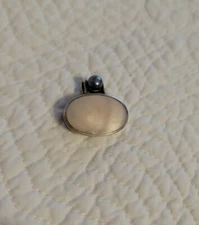 Thailand SU Sterling Pink MOP Gray Pearl Slide Pendant