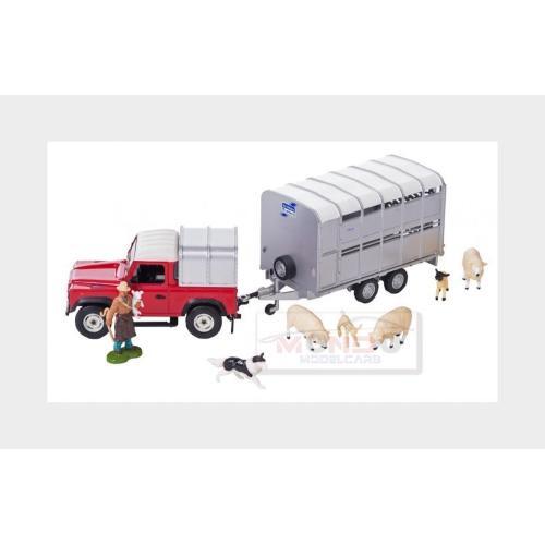 1:32 BRITAINS Land Rover Land Defender 90 1984 With Livestock Trailer LC43138 MM - Picture 2 of 2