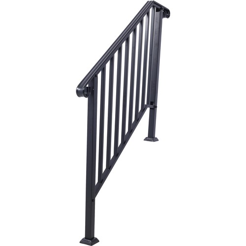 Handrails for Outdoor Steps,Fit 3 or 4 Steps Outdoor Stair Railing,Picket#3 W - Picture 4 of 20