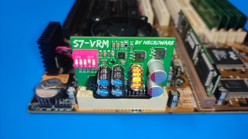 Carte mère PCChips M520 + CPU AMD K6-2 400MHz + S7-VRM + 64MB RAM + 256KB de cache - Photo 2/8
