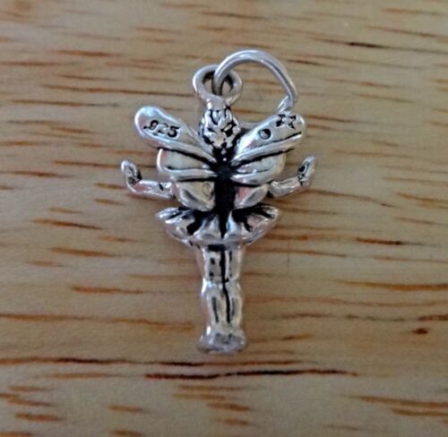 Sterling Silver 3D 18x13x5mm Tooth Fairy Angel Fairy Charm - Picture 3 of 3