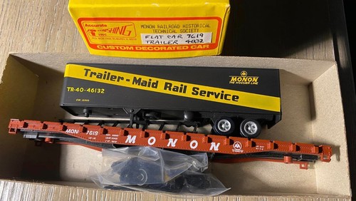 Accurate Finishing/MRRHS Monon Trailer Maid Piggyback Flatcar Limited Run HO