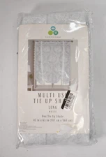 GoodGram Multi Use Tie Up Shade Lena White 42" x 63" Valance Sheer Decor