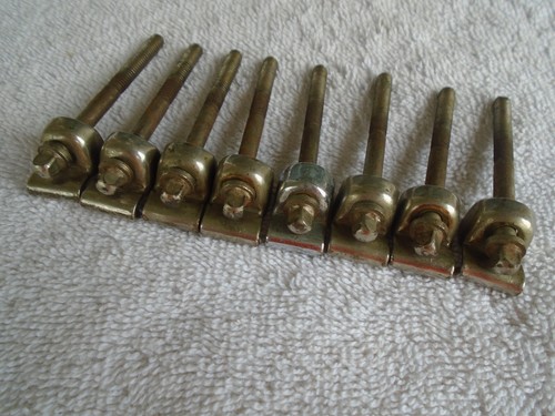 (8) VINTAGE SLINGERLAND RADIO KING TOM SNARE TENSION RODS & HOOKS-NICKEL - Picture 4 of 9