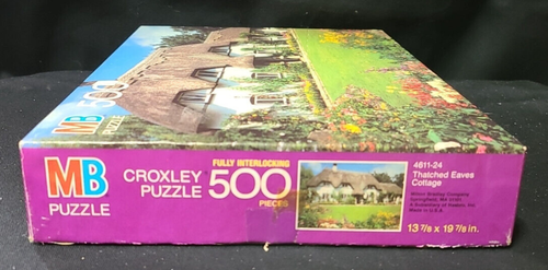 1989 Milton Bradley Croxley 500 Piece Jigsaw Puzzle Thatched Eaves Cottage - Picture 6 of 7