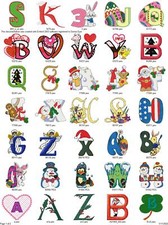 36 DIFFERENT HOLIDAY ALPHABET SETS EMBROIDERY MACHINE DESIGNS PES ON USB DRIVE