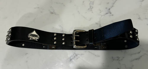 CINTURA HARLEY DAVIDSON PELLE METALLO VANGA BORCHIATA TAGLIA 34 - Foto 3 di 11