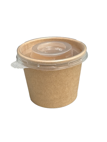 Kraft Paper Portion Pots Cups Compostable Ramekin Sauce Cups 2oz & 4oz & Lids - Picture 8 of 14