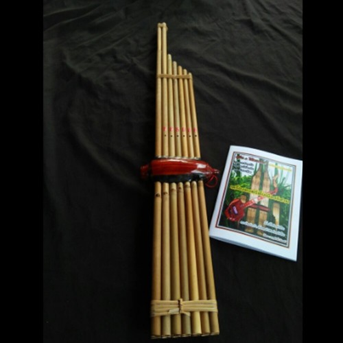 Lao reed mouthorgan Khaen Bamboo 7 Musical Double Silver tongues Crafts Key Dm - Picture 3 of 6
