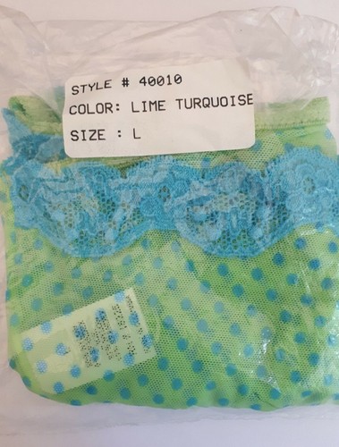 Shirley of Hollywood Sizes M L Sheer Green Polka Dot Boyshort Lingerie Knickers - Picture 3 of 6