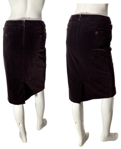 YSL by TOM FORD * Landebahn & Anzeigen ICON Aubergine Samt Bleistiftrock 44 12 - Bild 13 von 24