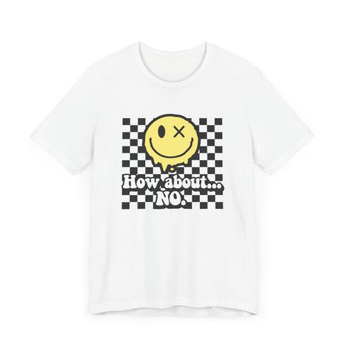 T-Shirt gelbes Smiley-Gesicht How About kein Schachbrettmuster Unisex - Bild 5 von 31